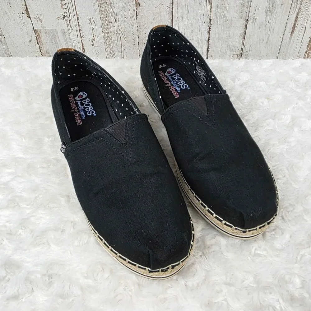 Skechers BOBS Women's Breeze slip-on espadrilles black Size 10